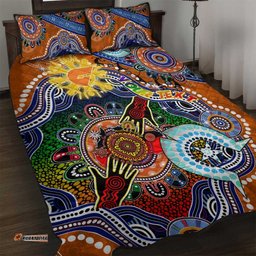 custom naidoc week 2024 gws giants quilt bed set australia aboriginal dot painting dt02