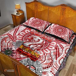 sydney swans naidoc week 2024 quilt bed set mascot football dt02