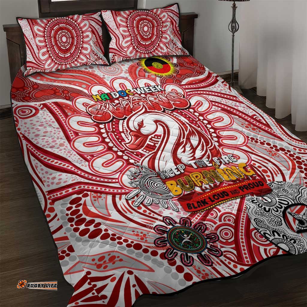 sydney swans naidoc week 2024 quilt bed set mascot football dt02