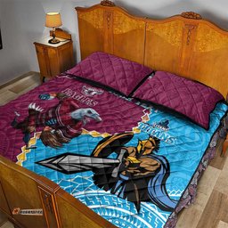 Personalised Eagles And Titans Rugby Quilt Bed Set Aboriginal Mix Polynesian Pattern