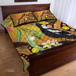 Australia Eucalyptus Flower And Magpie Quilt Bed Set Aboriginal Art