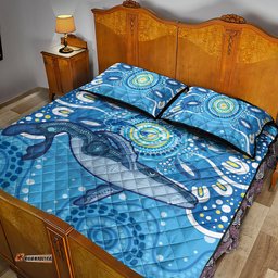 Whale In The Ocean Aboriginal Dot Art Quilt Bed Set No1