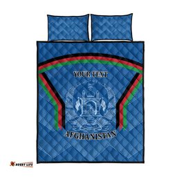 Custom Afghanistan Cricket Quilt Bed Set Afghan Coat Of Arm with Special Flag