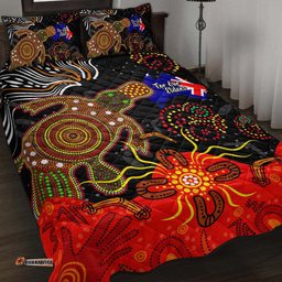 Australia Naidoc Week Quilt Bed Set - Naidoc with Australia Flag and Aboriginal Inspired Dot Pattern Quilt Bed Set