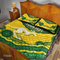 Custom Australia Hockeyroos Quilt Bed Set Aussie Kangaroo Indigenous Art