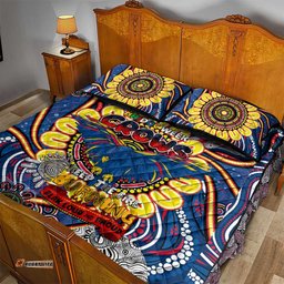 adelaide crows naidoc week 2024 quilt bed set mascot football dt02