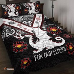 St. George Illawarra Dragons Naidoc Quilt Bed Set - Custom For Our Elders Boomerangs Quilt Bed Set