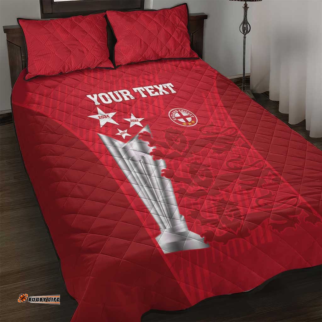 Custom England Cricket Quilt Bed Set 3rd Champions World Cup Proud