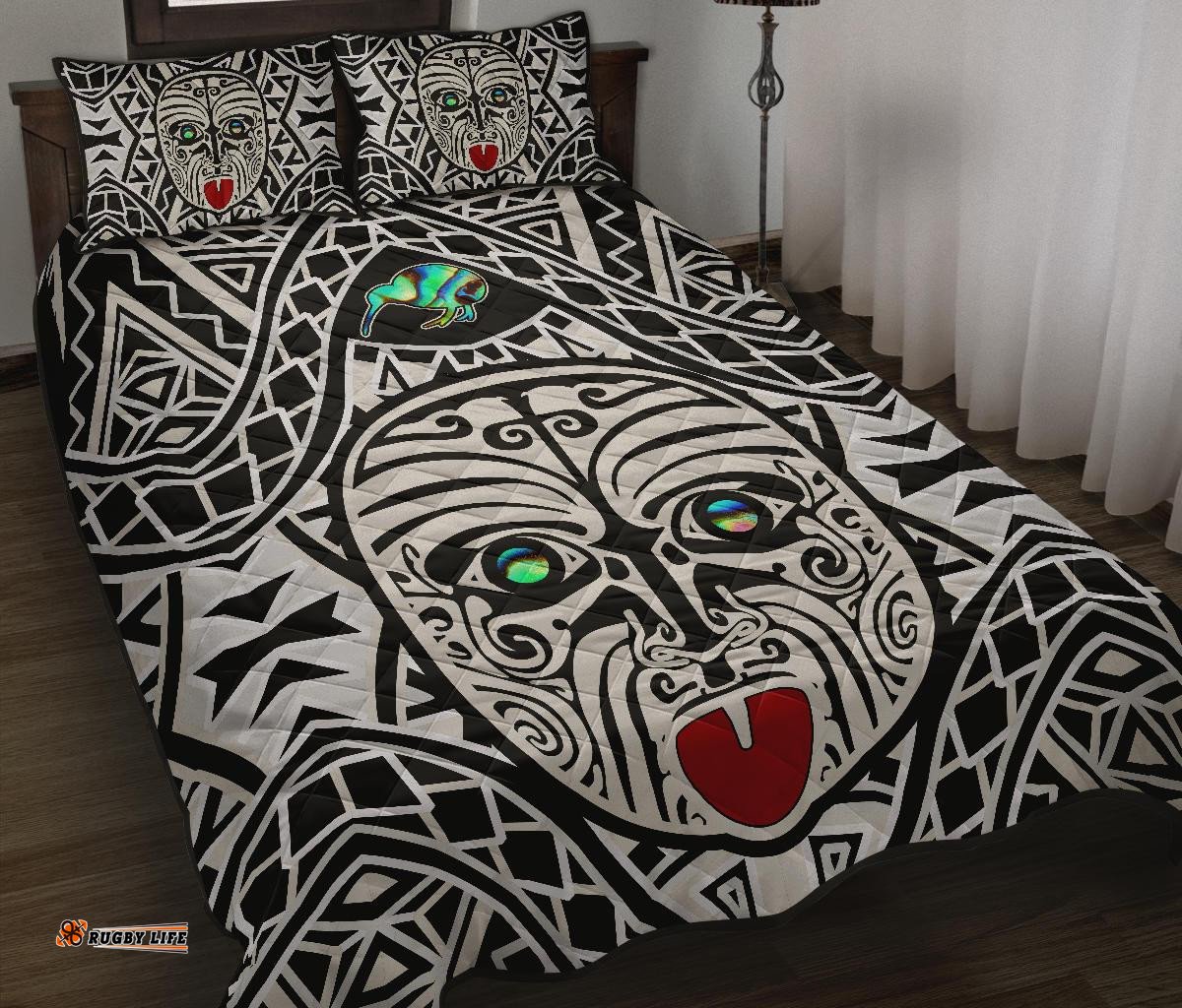 Integrity Maori Ta Moko Quilt Bed Set Kiwi and Paua