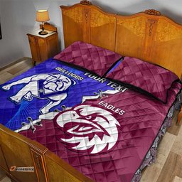 Personalised Bulldogs And Eagles Rugby Quilt Bed Set Dynamic Style