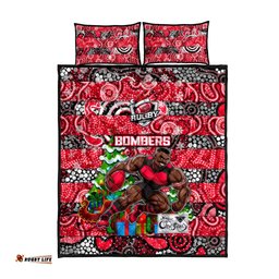 Bombers Football Merry Christmas Quilt Bed Set Indigenous Australian Art