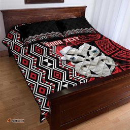 Personalised New Zealand Christmas Quilt Bed Set Meri Kirihimete Maori Wheku Taniko Art