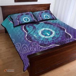 Australia Indigenous Quilt Bed Set Suicide Prevention Month Ribbon Aboriginal Art