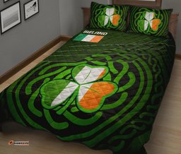 Ireland Quilt Bed Set Ireland Symbol With Celtic Patterns