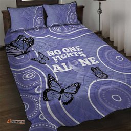 Australia Stomach Cancer Awareness Quilt Bed Set No One Fights Alone Aboriginal Art