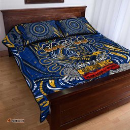 west coast eagles naidoc week 2024 quilt bed set mascot football dt02