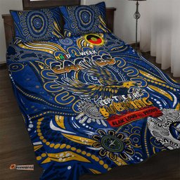 west coast eagles naidoc week 2024 quilt bed set mascot football dt02
