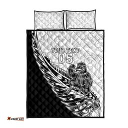New Zealand Kiwi Rugby Custom Quilt Bed Set Go Champions Maori Pattern