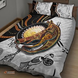 Aboriginal Kangaroo Pattern Dot Art Quilt Bed Set