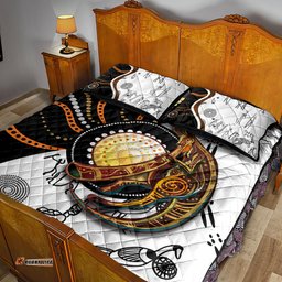Aboriginal Kangaroo Pattern Dot Art Quilt Bed Set