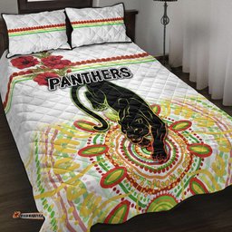 Penrith Panthers ANZAC Quilt Bed Set Indigenous Vibes White