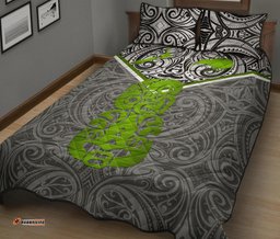 New Zealand Maori Rugby Quilt Bed Set Pride Version Gray