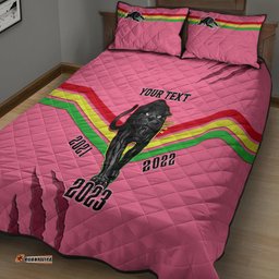 Personalised NRL Panthers Quilt Bed Set Premiers Three Peat Proud Of Our Boys Pink