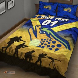Custom Personalised Parramatta Eels ANZAC Quilt Bed Set Simple Style Blue