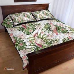 Australia Pink Cockatoo Quilt Bed Set Aussie Orchids Seamless Pattern