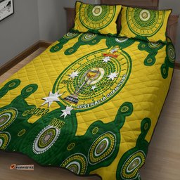 Australia Cricket Quilt Bed Set World Cup 6th Champions Trophy National Color