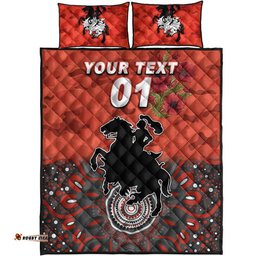 Custom Personalised St. George Illawarra Dragons ANZAC Quilt Bed Set Indigenous Vibes Red