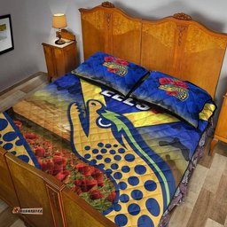 Parramatta Eels ANZAC Quilt Bed Set Poppy Flowers Vibes Blue