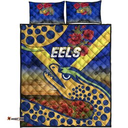 Parramatta Eels ANZAC Quilt Bed Set Poppy Flowers Vibes Blue