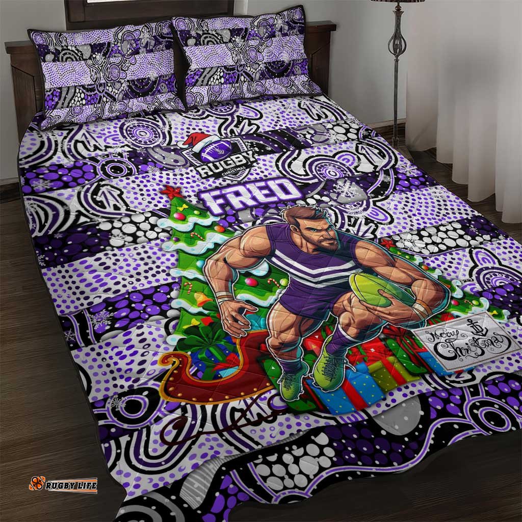 Freo Football Merry Christmas Quilt Bed Set Indigenous Australian Art