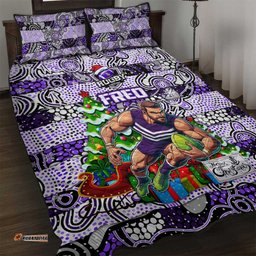Freo Football Merry Christmas Quilt Bed Set Indigenous Australian Art