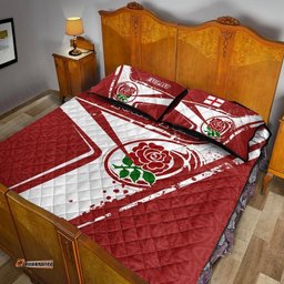 Custom Text England Rugby Personalised Quilt Bed Set England Rugby