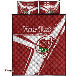 Custom Text England Rugby Personalised Quilt Bed Set England Rugby