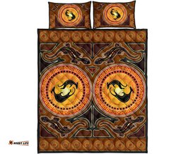 Aboriginal Quilt Cover Set, Lizard Kangaroo Dot Patterns