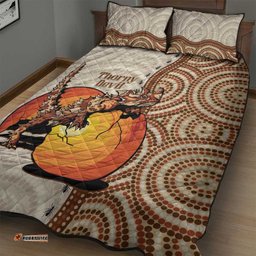 Thorny Devil Australia Quilt Bed Set Baby Moloch Horridus With Ants Aboriginal Art