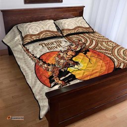Thorny Devil Australia Quilt Bed Set Baby Moloch Horridus With Ants Aboriginal Art