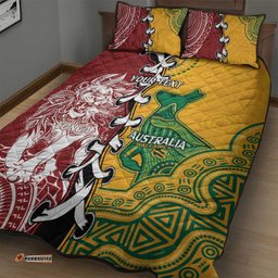 Mate Ma'a Tonga Vs Australia Rugby Personalised Quilt Bed Set Special Mascots