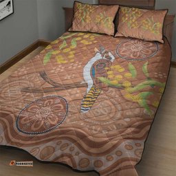 Kookaburra Aboriginal Dot Painting Quilt Bed Set