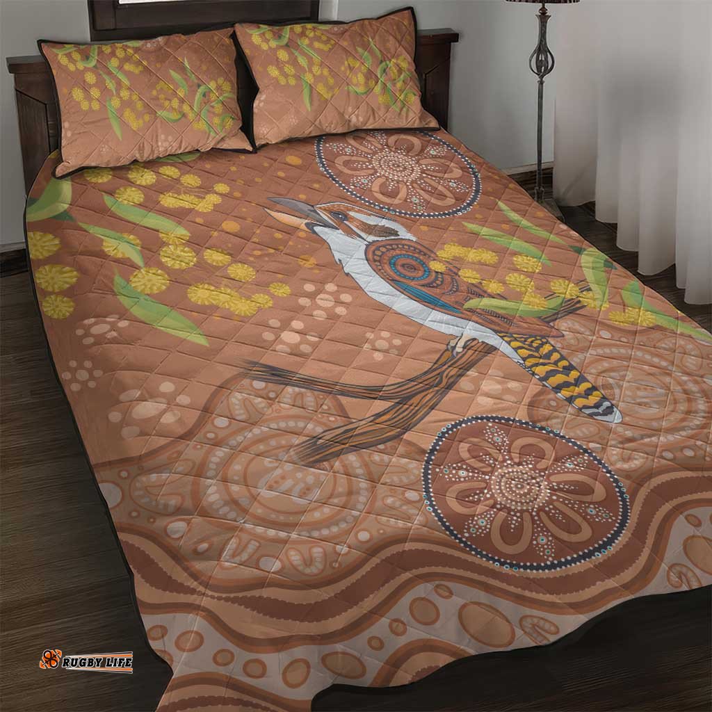 Kookaburra Aboriginal Dot Painting Quilt Bed Set