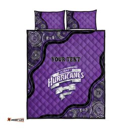 Custom Hobart Hurricanes Quilt Bed Set Indigenous Art Grunge Style
