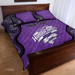 Custom Hobart Hurricanes Quilt Bed Set Indigenous Art Grunge Style