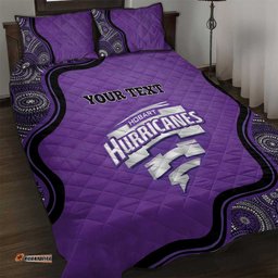Custom Hobart Hurricanes Quilt Bed Set Indigenous Art Grunge Style