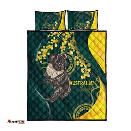 Australia Day Quilt Bed Set Koala Aboriginal Art