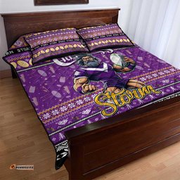 Storm Rugby Xmas Quilt Bed Set Australia NRL Mascot