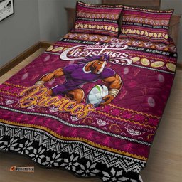 Broncos Rugby Xmas Quilt Bed Set Australia NRL Mascot