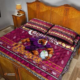 Broncos Rugby Xmas Quilt Bed Set Australia NRL Mascot